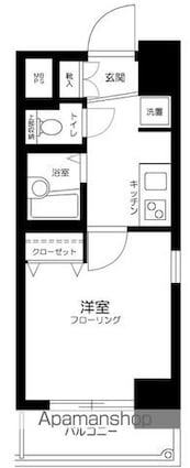 ＯＬＩＯ麻布十番[1K/20.89m2]の間取図