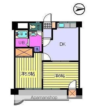 ノイシュロス久万ノ台[2DK/41.85m2]の間取図