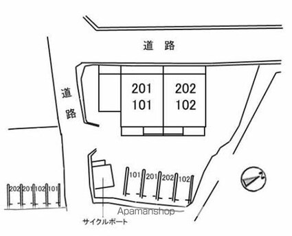 ジェネス中野[2LDK/61.63m2]の配置図