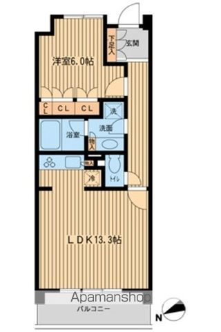 【世田谷区若林のマンションの間取り】