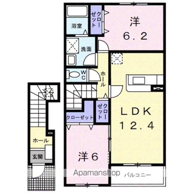 パミドーリⅠ[2LDK/61.74m2]の間取図