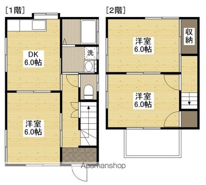 西江住宅　３[3DK/57.96m2]の間取図