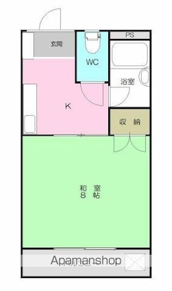 福岡マンション[1K/24.49m2]の間取図