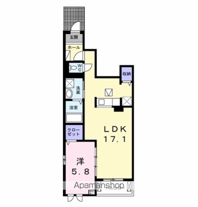 カレントカーサ　ガーデン[1LDK/51.13m2]の間取図