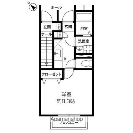アスピリア　フルール[1K/27.07m2]の間取図