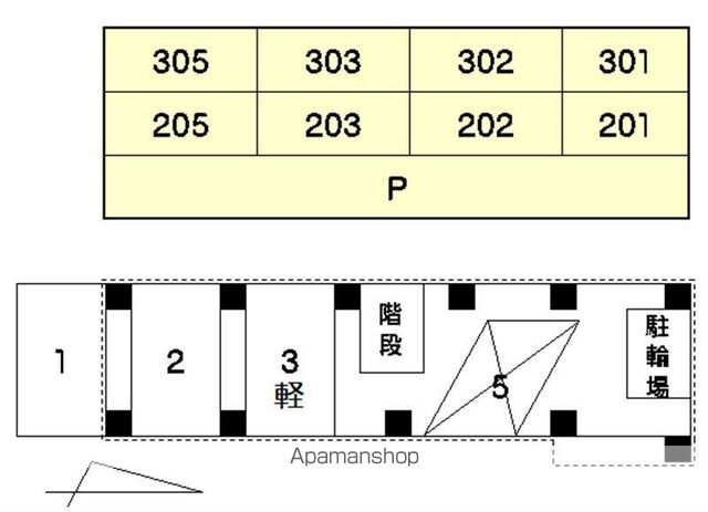 今里サンハイツ[1DK/24.39m2]の配置図