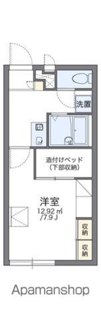 レオパレスソレイユ[1K/22.02m2]の間取図