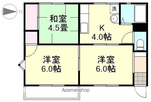岡山県倉敷市福田町古新田[3K/43.74m2]の間取図