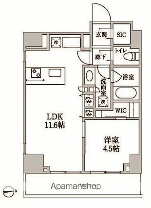 レジディア中延Ⅱ[1LDK/40.88m2]の間取図