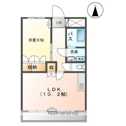 グランディール泰英２号館[1LDK/41.04m2]の間取図