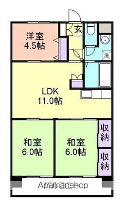 グリーンヒル[3LDK/62.28m2]の間取図