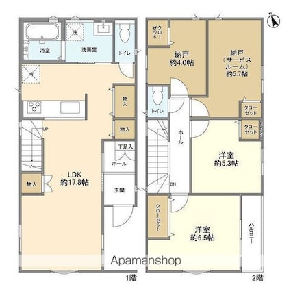 Ｋｏｌｅｔ実籾１１[2SLDK/93.36m2]の間取図