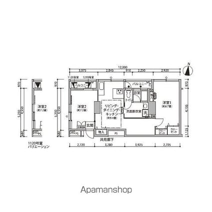 東雲キャナルコートＣＯＤＡＮ１１号棟[2DK/65.28m2]の間取図