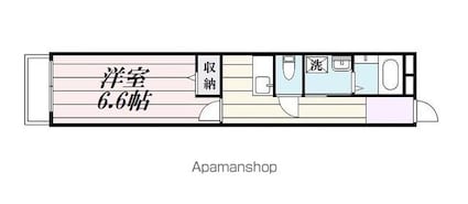 フラット南流山[1K/25.8m2]の間取図