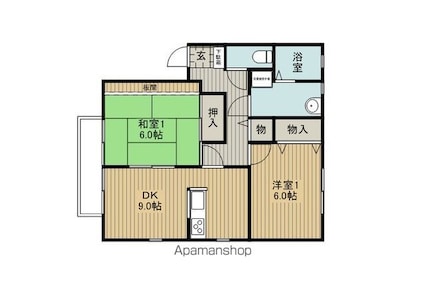 パストラーレ高島Ｂ棟[2DK/55.44m2]の間取図