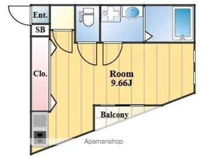 レゴリス[1R/25.72m2]の間取図