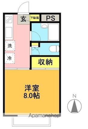 東京都世田谷区松原２丁目[1K/24.84m2]の間取図
