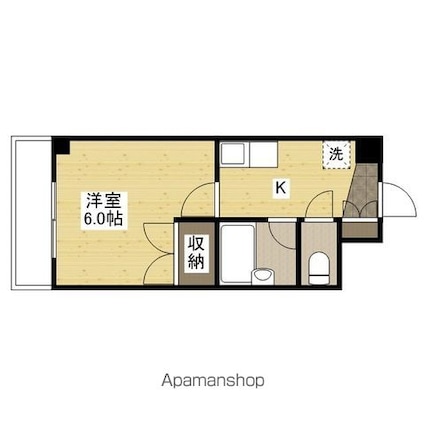 広島県広島市安芸区中野４丁目[1K/25m2]の間取図