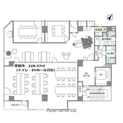 ザ・パークレックス新川[事務所/228.57m2]の間取図