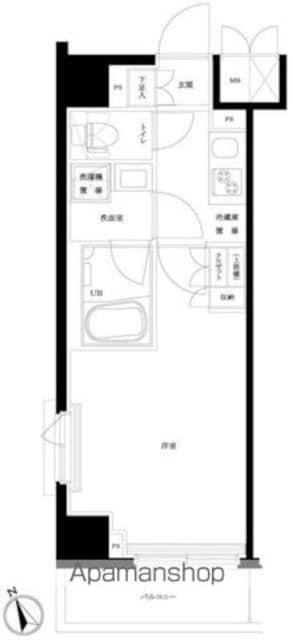 ルーブル板橋東新町弐番館[1K/25.73m2]の間取図