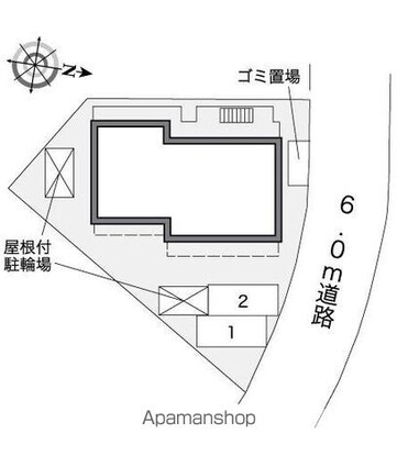 レオパレスサンモール[1K/19.87m2]の配置図