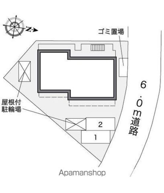 レオパレスサンモール[1K/19.87m2]の配置図
