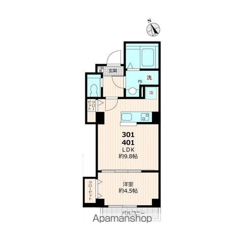 【台東区北上野のマンションの間取り】