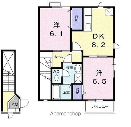 ＧＲＡＣＥ　ＥＮＺＡ[2DK/54.42m2]の間取図