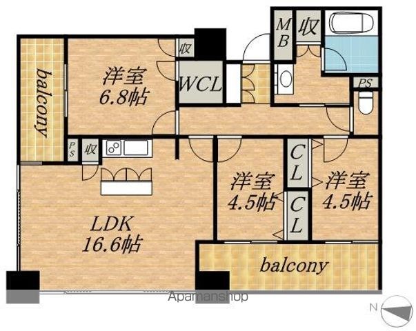 ラフィネタワー札幌南3条の間取り写真