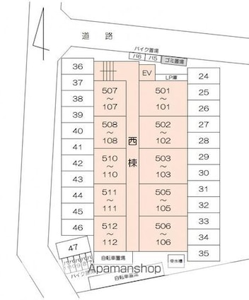 スミタスヴィラ瀬戸内西[1LDK/34.98m2]の配置図