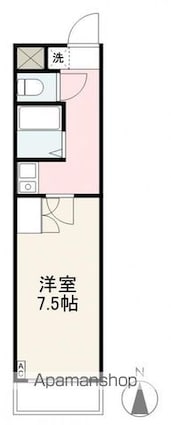 アイランドスペース上林[1K/23.74m2]の間取図