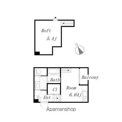 グルージャ黒門[1R/20m2]の間取図