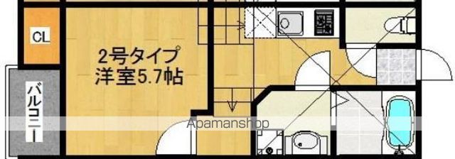 福岡市東区和白丘のアパートの間取り