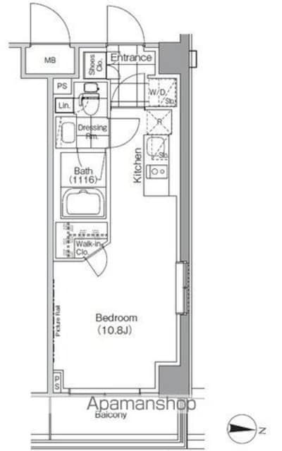 ザ・パークハビオ高円寺[1R/27.22m2]の間取図