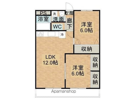 メゾン・ド・エース[2LDK/55.25m2]の間取図