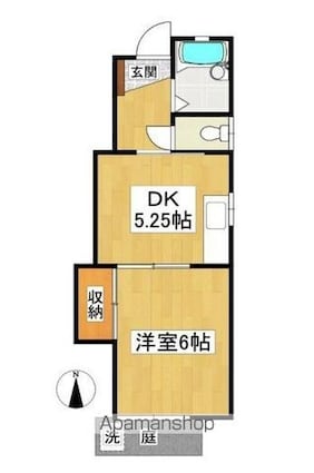 東京都小平市仲町[1DK/28.67m2]の間取図