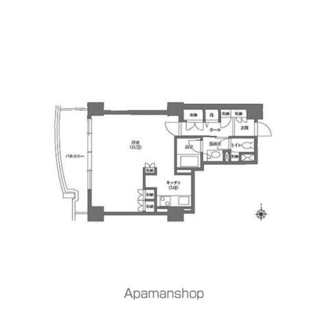 文京グリーンコートビュータワー本駒込[1R/45.98m2]の間取図
