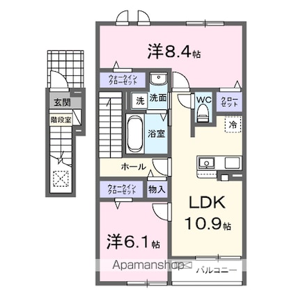 クラプレール　Ｓ[2LDK/61.14m2]の間取図