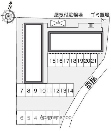 レオパレス蓼科[1K/23.18m2]の配置図
