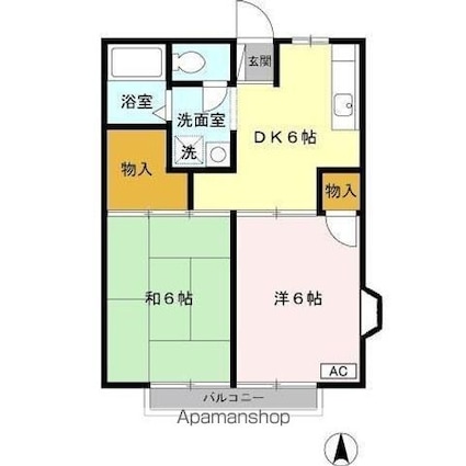 ルミエールミツトヨＡＢ　[2DK/40m2]の間取図