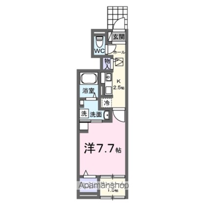 「仮称」古川小泉アパートＣ[1K/31.66m2]の間取図