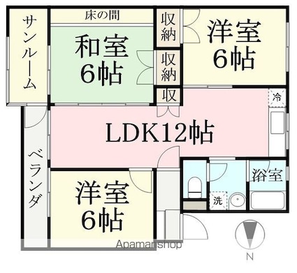 みゆきマンション[3LDK/82.08m2]の間取図