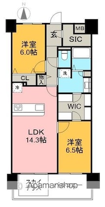 ロイヤルガーデン高知駅前[2LDK/61.29m2]の間取図