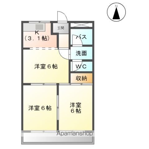 【岐阜市南鶉のアパートの間取り】