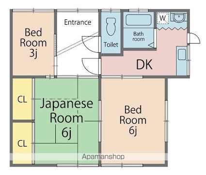 徳島県鳴門市撫養町木津[3DK/47.61m2]の間取図