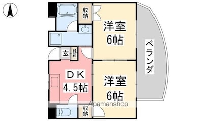 アップルリング[2DK/38.34m2]の間取図