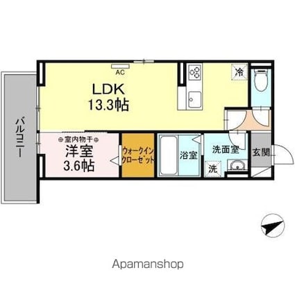 グランドール　Ｋ[1LDK/41.95m2]の間取図