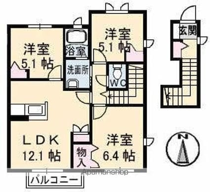 香川県高松市植松町[3LDK/70.43m2]の間取図