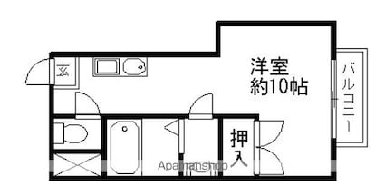滋賀県彦根市後三条町[1K/29.3m2]の間取図