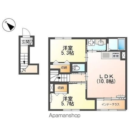 アリビオ[2LDK/53.93m2]の間取図